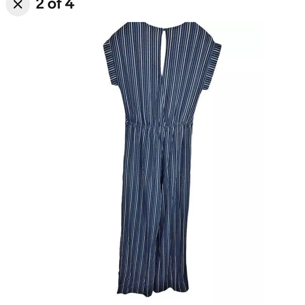 NWT Monteau Los Angeles blue and white striped jumpsuit, XL